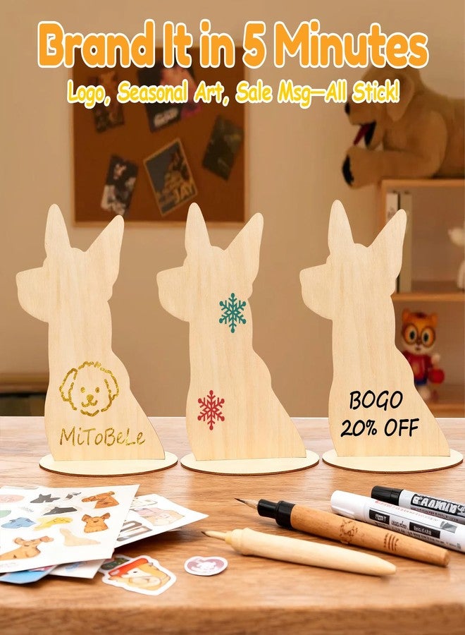 MiToBeLe Dog Mannequin,Wood Dog Silhouette Display Stand,Dog Bandanas Display Stand,Pet Bibs and Scarves Display Stands for Shops, Craft Festivals, Trade Shows or Photography Prop(2 Pack ) - Image 3